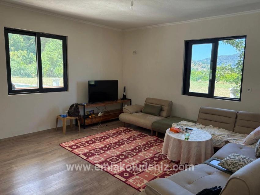 120m2 Detached Wooden House On A 2500m2 Field In Dalyan Karadağ Area