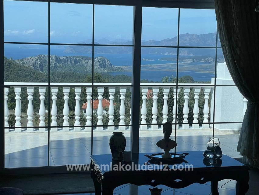 Vip Villa For Sale In Gökbel, On A 5000m2 Plot With Full Sea View.